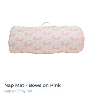 Apple Of My Isla Pink Bow Kids Nap Mat